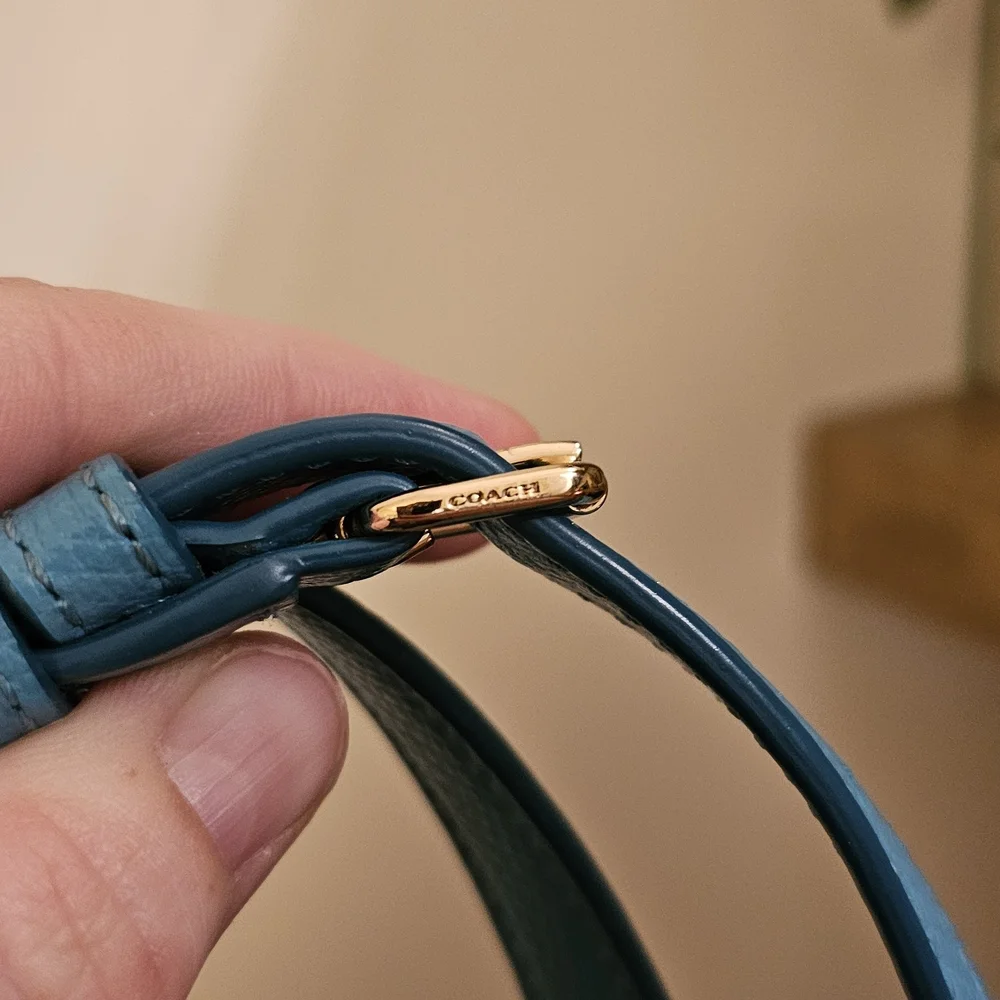 Coach Teal and Gold Crossbody Strap - Picture 3 of 4